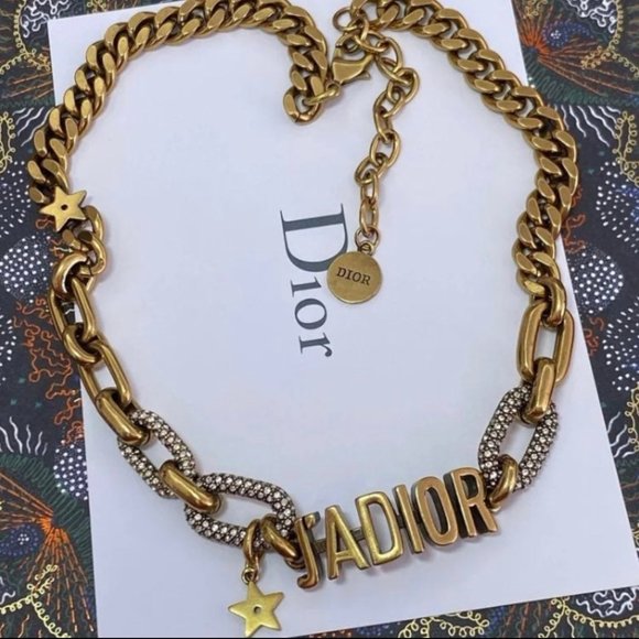 Dior Accessories - Authentic Ja'Dior Aged Golden Necklace